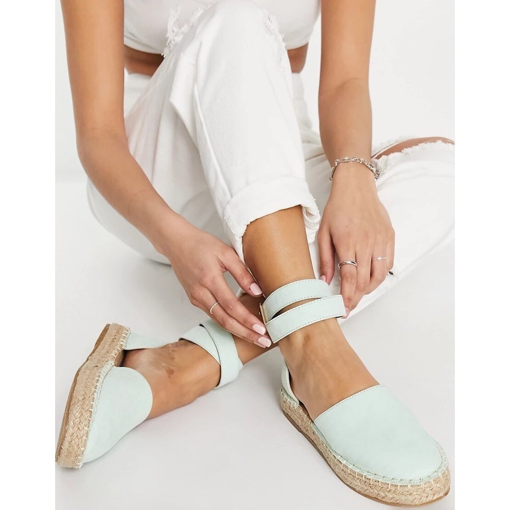 ASOS Truffle Collection two part espadrille shoes in mint